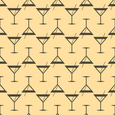 Tropik kokteyller desen, renkli kesintisiz vektör çizim