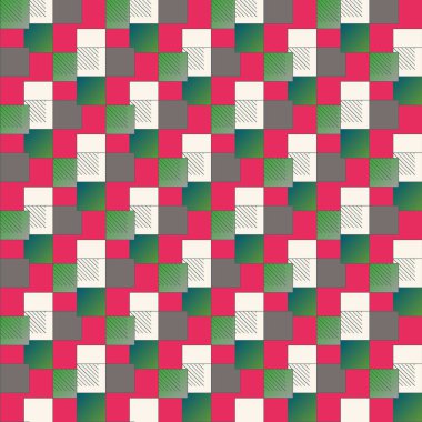 renkli piksel, küpler ve kareler arka plan vektör çizim