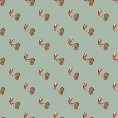 Şirin kiraz seamless modeli. Vektör çizim.