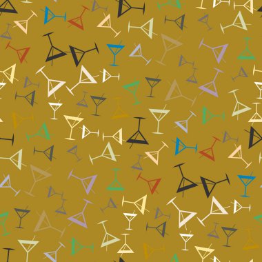 Tropik kokteyller desen, renkli kesintisiz vektör çizim