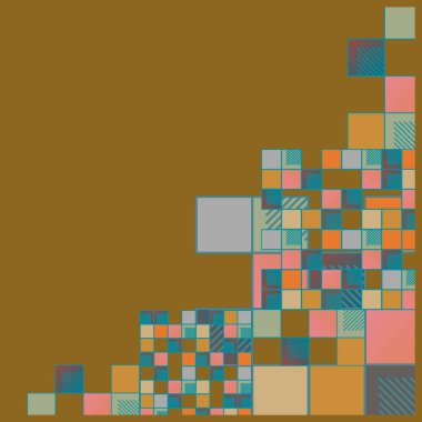 renkli soyut grafik piksel, vektör çizim küpleri ve kareler