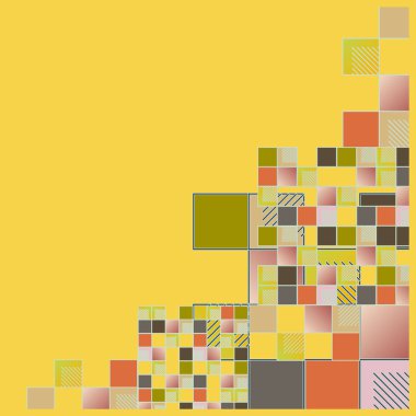 renkli piksel, küpler ve kareler arka plan vektör çizim