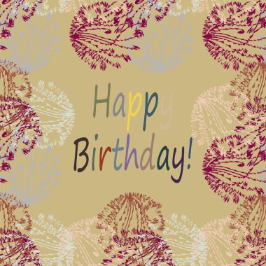 Çiçek desenli harflerle kutlu olsun çok renkli el çekilmiş