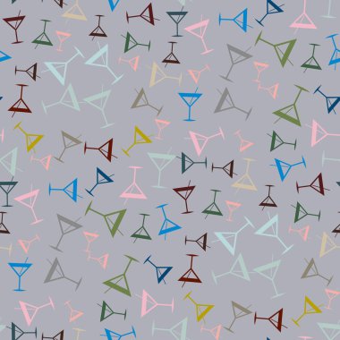 Tropik kokteyller desen, renkli kesintisiz vektör çizim