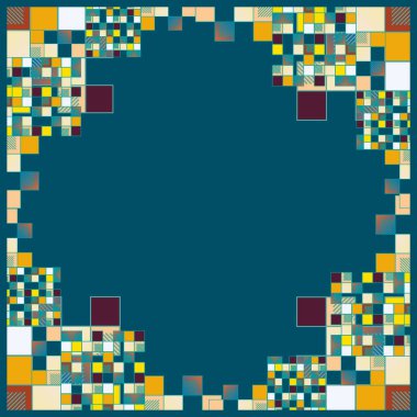 renkli piksel, küpler ve kareler arka plan vektör çizim