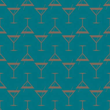 Tropik kokteyller desen, renkli kesintisiz vektör çizim