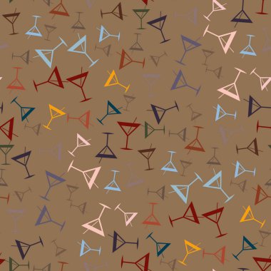 Tropik kokteyller desen, renkli kesintisiz vektör çizim