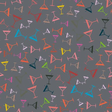 Tropik kokteyller desen, renkli kesintisiz vektör çizim