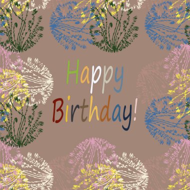 Çiçek desenli harflerle kutlu olsun çok renkli el çekilmiş