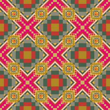 Geometrik etnik desen sorunsuz tasarım arka plan veya duvar kağıdı için