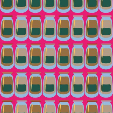 Kavanoz ile rustik ev konserve yeni dikişsiz desen arka planı için.