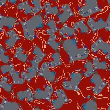 Soyut kalp doodle arka plan için seamless modeli