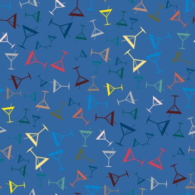 Tropik kokteyller desen, renkli kesintisiz vektör çizim