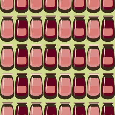 Kavanoz ile rustik ev konserve yeni dikişsiz desen arka planı için.