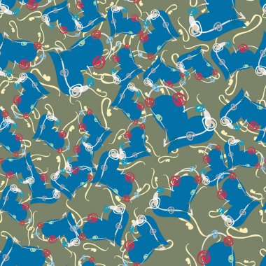 Soyut kalp doodle arka plan için seamless modeli