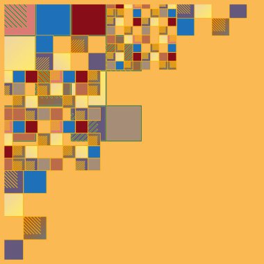 renkli piksel, küpler ve kareler arka plan vektör çizim