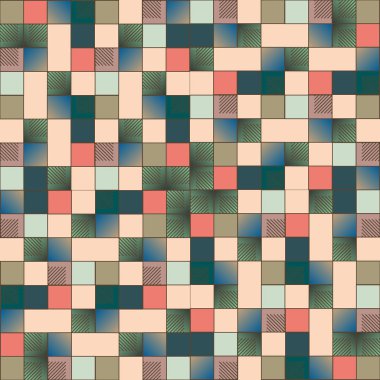 renkli piksel, küpler ve kareler arka plan vektör çizim