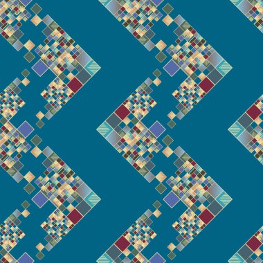 renkli piksel, küpler ve kareler arka plan vektör çizim