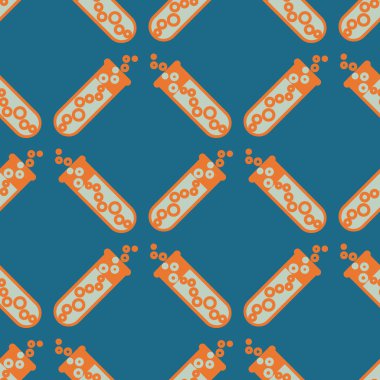 Kimya test tüpleri parlak arka plan üzerinde. Seamless modeli.