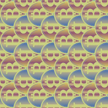 Renkli bitcoins işaretleri ile mali seamless modeli