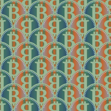 Renkli bitcoins işaretleri ile mali seamless modeli