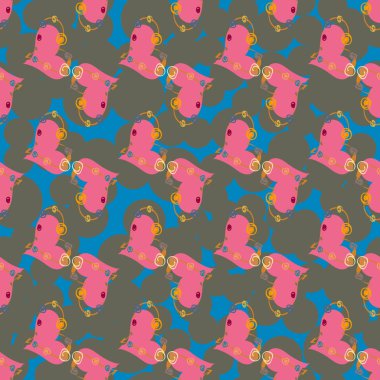 Soyut kalp doodle arka plan için seamless modeli