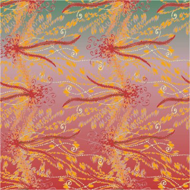 soyut çiçek deseni, vektör illüstrasyonu