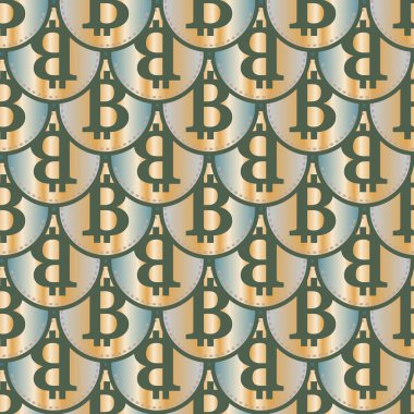 Renkli bitcoins işaretleri ile mali seamless modeli