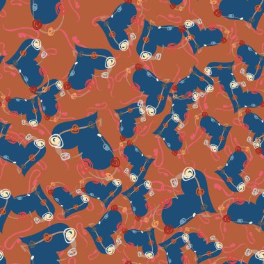 Soyut kalp doodle arka plan için seamless modeli