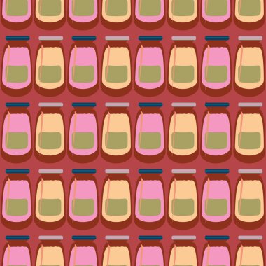 Kavanoz ile rustik ev konserve yeni dikişsiz desen arka planı için.