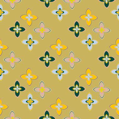  soyut çiçek geometrik Dikişsiz desen arka planı için