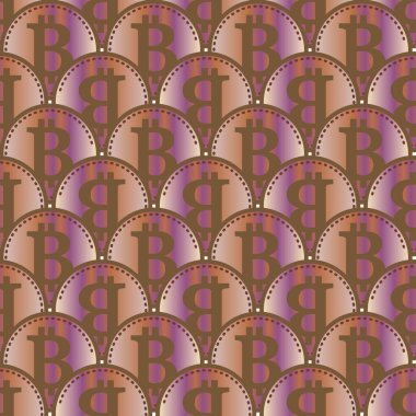Renkli bitcoins işaretleri ile mali seamless modeli