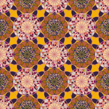 Renkli farklı renk seçenekleri sunan mozaik mandala arka plan