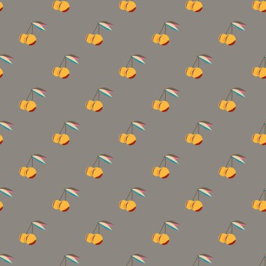 Şirin kiraz seamless modeli. Vektör çizim.