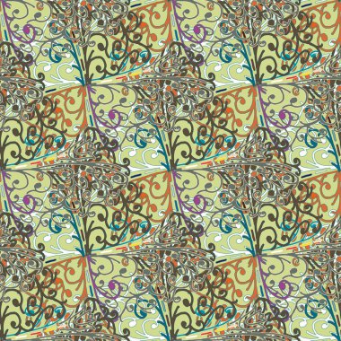 Soyut Dikişsiz renkli desen, vektör çizim