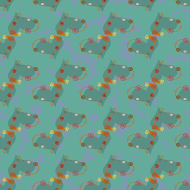 Soyut kalp doodle arka plan için seamless modeli