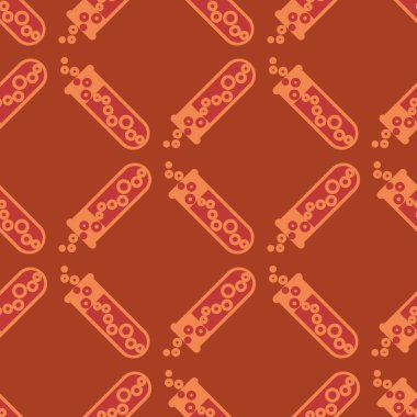 Kimya test tüpleri parlak arka plan üzerinde. Seamless modeli.