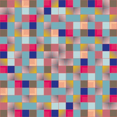 grafik Mozaik, vektör çizim küpleri ve kareler