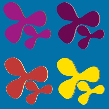 Su sıçramalarına ve parlak renkli boya arka plan üzerinde izole BLOB'lar vektör.