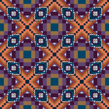 Geometrik etnik desen sorunsuz tasarım arka plan veya duvar kağıdı için