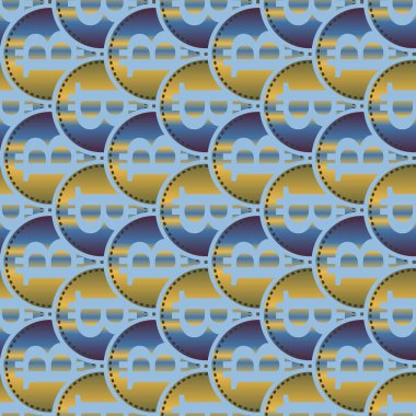 Renkli bitcoins işaretleri ile mali seamless modeli