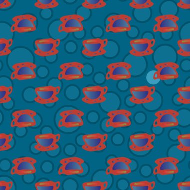 Bardak kahve veya çay arka plan seamless modeli üzerinde noktalı.