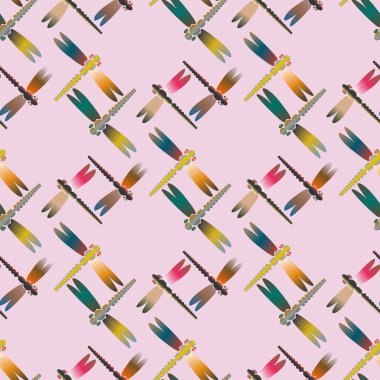 Dekoratif renkli seamless modeli ile şirin yusufçuk