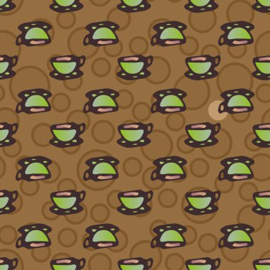 Bardak kahve veya çay arka plan seamless modeli üzerinde noktalı.