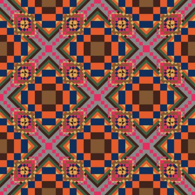 Geometrik etnik desen sorunsuz tasarım arka plan veya duvar kağıdı için