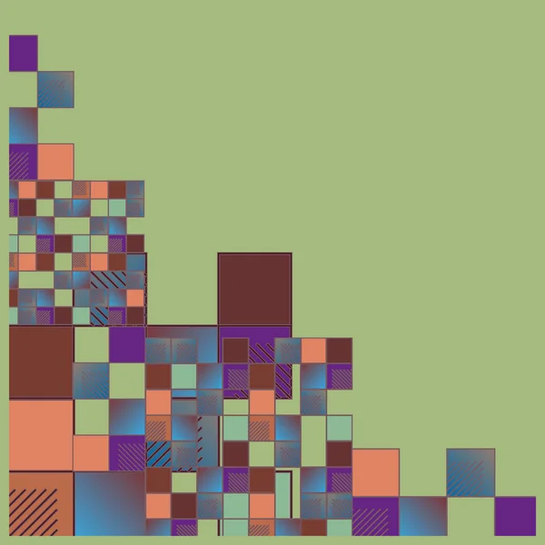 Графічна Мозаїка Векторні Ілюстрації Кубиків Квадратів — стоковий вектор