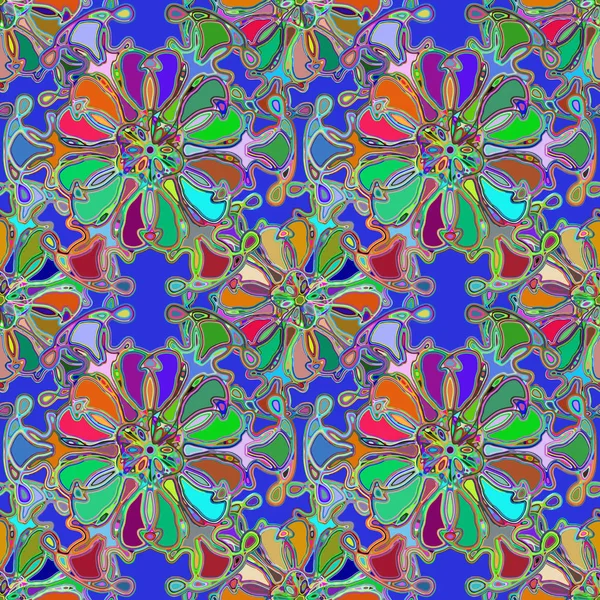 Caleidoscopio Abstracto Patrón Inconsútil Colorido Para Fondo — Vector de stock