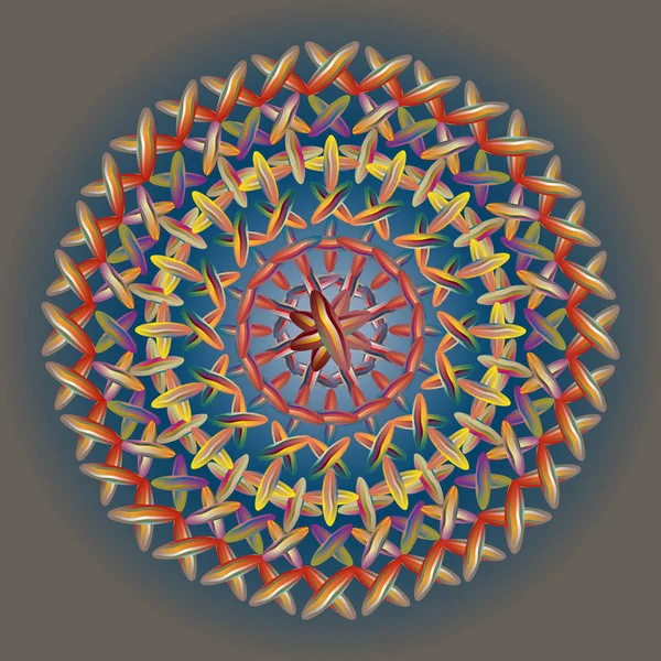 Mandala Astratto Colorato Semplice Luminoso Ornamento Circolare Costituito Forme Semplici — Vettoriale Stock