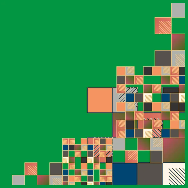 Mosaico Gráfico Ilustración Vectorial Cubos Cuadrados — Archivo Imágenes Vectoriales