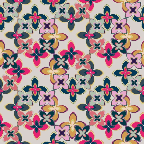 Abstrakte Florale Geometrische Nahtlose Muster Für Hintergrund — Stockvektor